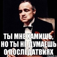 Ты мне хамишь, но ты не думаешь о последатвиях