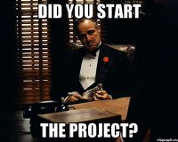 Did you start the project?