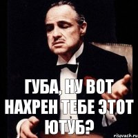 Губа, ну вот нахрен тебе этот ютуб?