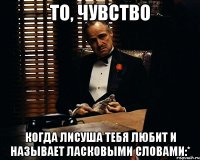 то, чувство когда лисуша тебя любит и называет ласковыми словами:*