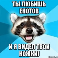 Ты любишь енотов И я видел твои ножки)