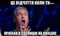 це відчуття коли ти приїхав в сосницю на вихідні