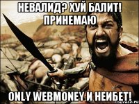 невалид? хуй балит! принемаю only webmoney и неибет!