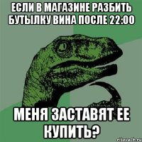 если в магазине разбить бутылку вина после 22:00 меня заставят ее купить?