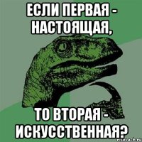 если первая - настоящая, то вторая - искусственная?