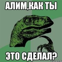 Алим,как ты это сделал?