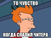 то чувство когда спалил читера