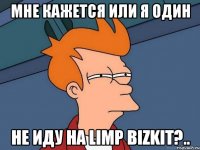 Мне кажется или я один не иду на Limp Bizkit?..