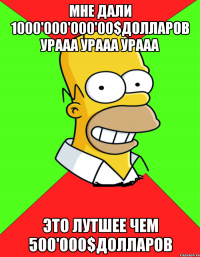 МНЕ ДАЛИ 1000'000'000'00$ДОЛЛАРОВ УРААА УРААА УРААА ЭТО ЛУТШЕЕ ЧЕМ 500'000$ДОЛЛАРОВ