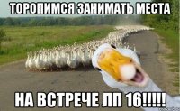 торопимся занимать места на встрече лп 16!!!