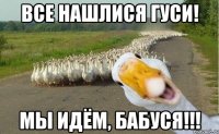 все нашлися гуси! мы идём, бабуся!!!