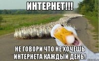 интернет!!! не говори что не хочешь интернета каждый день!