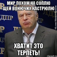 мир похож на соплю щей вонючих кастрюлю хватит это терпеть!