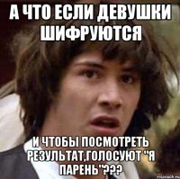 а что если девушки шифруются и чтобы посмотреть результат,голосуют "я парень"???