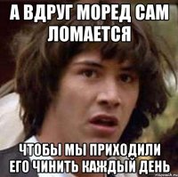 а вдруг моред сам ломается чтобы мы приходили его чинить каждый день