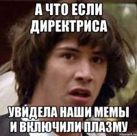 А что если директриса увидела наши мемы и включили плазму