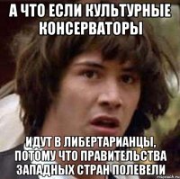 а что если культурные консерваторы идут в либертарианцы, потому что правительства западных стран полевели