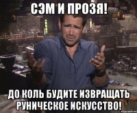 Сэм и Прозя! До коль будите извращать руническое искусство!