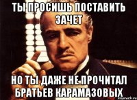 Ты просишь поставить зачет Но ты даже не прочитал братьев карамазовых