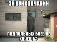 эй,пунковчанин подпольных боев не хочешь?