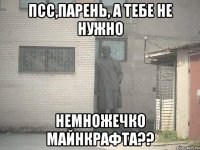 Псс,Парень, а тебе не нужно Немножечко майнкрафта??