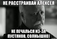 не расстраивай алексея не печалься из-за пустяков, солнышко)