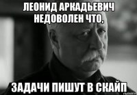 ЛЕОНИД АРКАДЬЕВИЧ НЕДОВОЛЕН что, задачи пишут в скайп