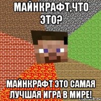 Майнкрафт,что это? Майнкрафт это самая лучшая игра в мире!