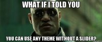What if I told you You can use any theme without a slider?