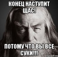 Конец наступит щас! Потому что вы все суки!!!