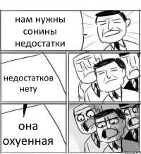 нам нужны сонины недостатки недостатков нету она охуенная