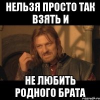 нельзя просто так взять и не любить родного брата