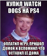 купил watch dogs на ps4 оплатил игру, пришол домой и вспомнил что оставил её дома