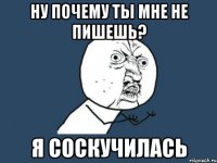 НУ ПОЧЕМУ ТЫ МНЕ НЕ ПИШЕШЬ? Я СОСКУЧИЛАСЬ