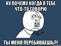 Ну почему когда я тебе что-то говорю ТЫ МЕНЯ ПЕРЕБИВАЕШЬ?!