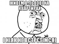 живем в львові на квартирах і ніяк не встрєтімся)