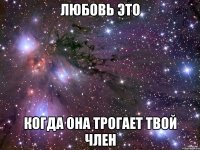 Любовь это когда она трогает твой член