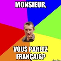 monsieur, vous parlez français?