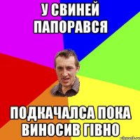 у свиней папорався подкачалса пока виносив гівно