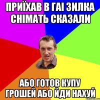 приїхав в гаі зилка снімать сказали або готов купу грошей або йди нахуй