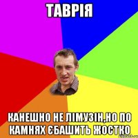 таврія канешно не лімузін,но по камнях єбашить жостко