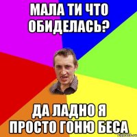 мала ти что обиделась? да ладно я просто гоню беса