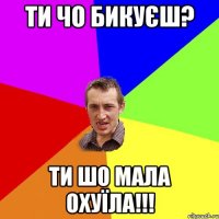 ти чо бикуєш? ти шо мала охуїла!!!