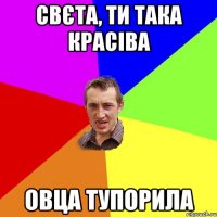 свєта, ти така красіва овца тупорила