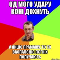 од мого удару коні дохнуть а якшо прамажу, то то васпалєніє лєгкіх получають