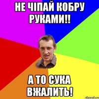 Не чіпай кобру руками!! А то сука вжалить!