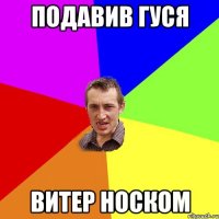 подавив гуся витер носком