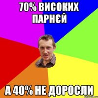 70% високих парнєй а 40% не доросли