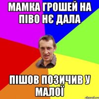 МАМКА ГРОШЕЙ НА ПІВО НЄ ДАЛА ПІШОВ ПОЗИЧИВ У МАЛОЇ