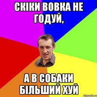 Скіки вовка не годуй, а в собаки більший хуй